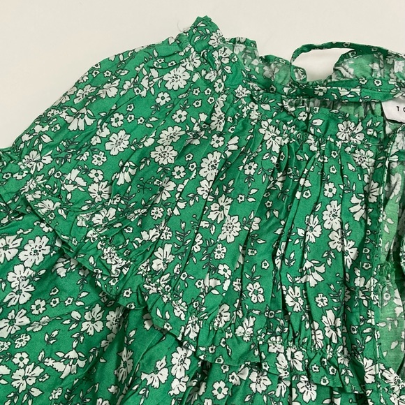 NWT Topshop Green with flowers & Balloon sleeves - Picture 9 of 10